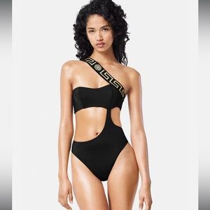 Versace black GRECA BORDER ONE-PIECE SWIMSUIT size XL / L 5